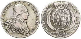 SAXONY
FREDERICK AUGUSTUS III OF SAXONY (1763 - 1827)&nbsp;
1 Thaler, 1798, 27,52g, Dav 2703, Dav 2703&nbsp;

VF | VF


FRIDRICH AUGUST III. (1...
