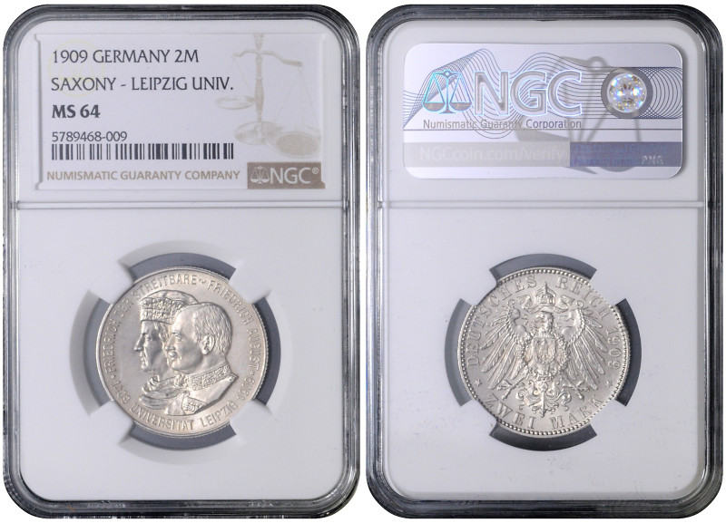 SAXONY
COINS, MEDALS&nbsp;
2 Mark - 500th Anniversary of the University Leipzi...