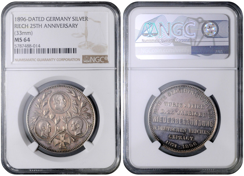 GERMAN EMPIRE
COINS, MEDALS&nbsp;
Silver medal 25th Anniversary of the German ...