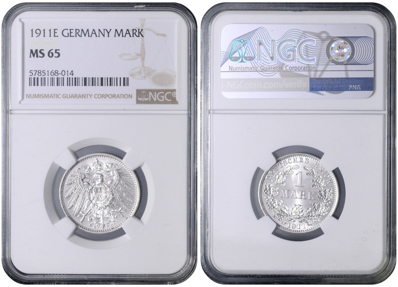 GERMAN EMPIRE
COINS, MEDALS&nbsp;
1 Mark, 1911, E, Jäg 17, E. Jäg 17&nbsp;

...