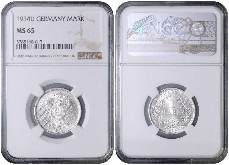 GERMAN EMPIRE
COINS, MEDALS&nbsp;
1 Mark, 1914, D, Jäg 17, D. Jäg 17&nbsp;

...