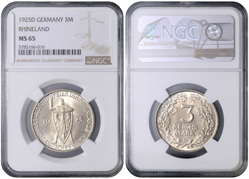 WEIMAR REPUBLIC
COINS, MEDALS&nbsp;
3 Mark, 1925, D, Jäg 321, D. Jäg 321&nbsp;...