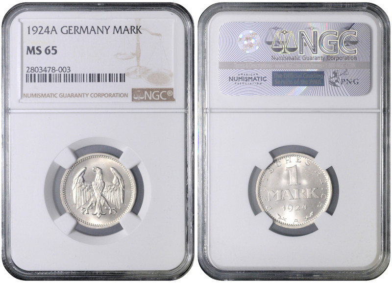 WEIMAR REPUBLIC
COINS, MEDALS&nbsp;
1 Mark, 1924, A, Jäg 311, A. Jäg 311&nbsp;...