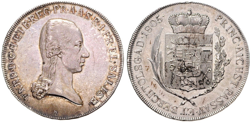 FERDINAND PRINCE AND ELECTOR (1803 - 1805)&nbsp;
1 Thaler, 1805, 27,93g, Zöt 34...