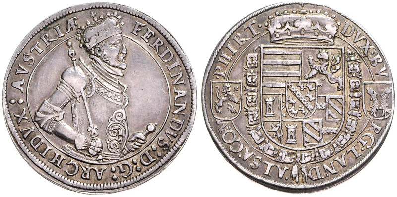 ARCHDUKE FERDINAND (1564 - 1595)&nbsp;
1 Thaler, b. l., Ensisheim, 28,58g, Dav ...