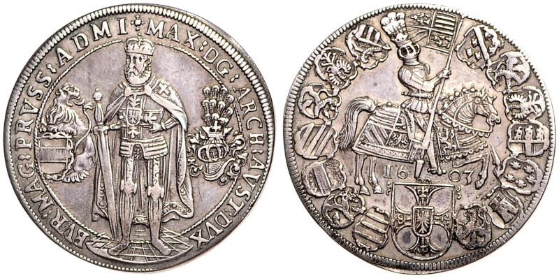 MAXIMILIAN III ARCHDUKE OF AUSTRIA (1612 - 1618)&nbsp;
1 Thaler, 1603, 28,13g, ...