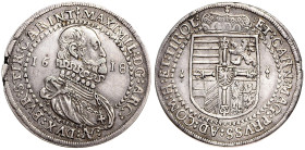 MAXIMILIAN III ARCHDUKE OF AUSTRIA (1612 - 1618)&nbsp;
1 Thaler, 1618, 28,54g, Dav 3324, Dav 3324&nbsp;

VF | VF , vada střížku | planchet defect
...