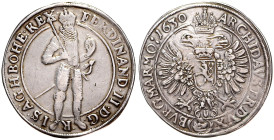 FERDINAND II (1617 - 1637)&nbsp;
1 Thaler, 1630, Praha, 28,51g, Hal 741, Praha. Hal 741&nbsp;

about VF | about VF , R! stopa po oušku, hlazený v p...