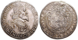 FERDINAND II (1617 - 1637)&nbsp;
1 Thaler, 1654, Graz, 27,91g, Dav 3190, Graz. Dav 3190&nbsp;

VF | VF , stopa po oušku | trace of mounting


FE...