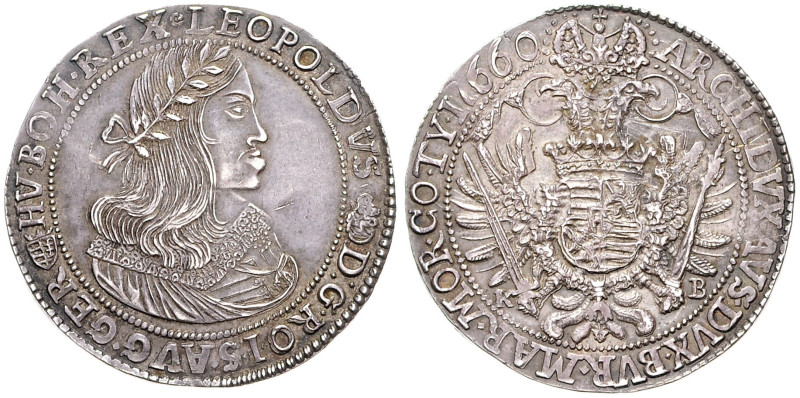 LEOPOLD I (1657 - 1705)&nbsp;
1 Thaler, 1660, KB, 28,66g, Dav 3254, KB. Dav 325...