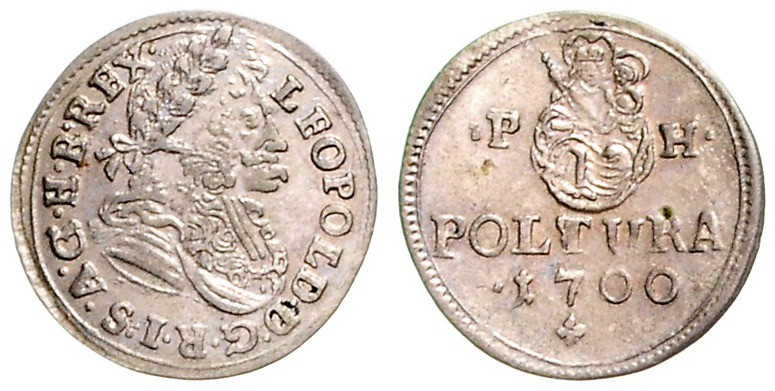 LEOPOLD I (1657 - 1705)&nbsp;
1 Poltura, 1700, 1,08g, Her 1946, Her 1946&nbsp;...