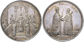 CHARLES VI (1711 - 1740)&nbsp;
Silver medal Coronation of Charles VI as Holy Roman Emperor in Frankfurt 22. 12. 1711, 1711, 29,61g, 43 mm, Ag, G. F. ...