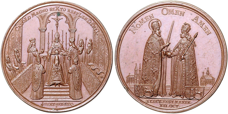 CHARLES VI (1711 - 1740)&nbsp;
AE medal Coronation of Charles VI as Holy Roman ...