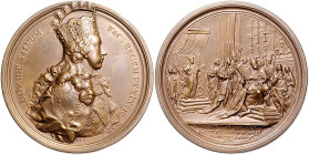 MARIA THERESA (1740 - 1780)&nbsp;
AE medal Coronation of Joseph II as King of the Romans in Frankfurt (official restrike of Vienna Mint HMA ), 1764/1...