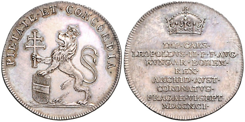 LEOPOLD II (1790 - 1792)&nbsp;
Silver jeton To commemorate the Coronation of Le...