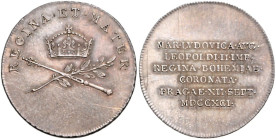 LEOPOLD II (1790 - 1792)&nbsp;
Silver jeton To commemorate the Coronation of Maria Luisa as Bohemian Queen in Prague, 1791, 4,37g, 25 mm, Ag …/1000, ...