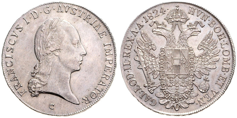 FRANCIS II / I (1792 - 1806 - 1835)&nbsp;
1 Thaler, 1824, C, 28,05g, Früh 177, ...