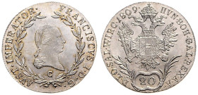 FRANCIS II / I (1792 - 1806 - 1835)&nbsp;
20 Kreuzer, 1809, C, 6,67g, Früh 285, C. Früh 285&nbsp;

UNC | UNC


FRANTIŠEK II. / I. (1792 - 1806 -...