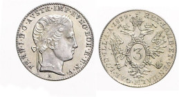 FERDINAND V / I (1835 - 1848)&nbsp;
3 Kreuzer, 1839, A, 1,72g, Früh 897, A. Früh 897&nbsp;

UNC | UNC


FERDINAND V. / I. (1835 - 1848)&nbsp;
3...