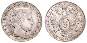 FERDINAND V / I (1835 - 1848)&nbsp;
3 Kreuzer, 1840, A, 1,7g, Früh 900, A. Früh 900&nbsp;

UNC | UNC


FERDINAND V. / I. (1835 - 1848)&nbsp;
3 ...