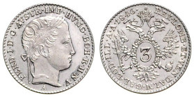 FERDINAND V / I (1835 - 1848)&nbsp;
3 Kreuzer, 1846, A, 1,72g, Früh 912, A. Früh 912&nbsp;

UNC | UNC


FERDINAND V. / I. (1835 - 1848)&nbsp;
3...