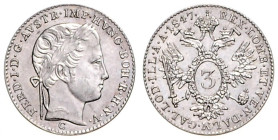 FERDINAND V / I (1835 - 1848)&nbsp;
3 Kreuzer, 1847, C, 1,74g, Früh 915, C. Früh 915&nbsp;

UNC | UNC


FERDINAND V. / I. (1835 - 1848)&nbsp;
3...
