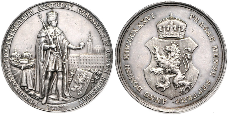 FERDINAND V / I (1835 - 1848)&nbsp;
Silver medal To commemorate the Coronation ...