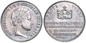 FERDINAND V / I (1835 - 1848)&nbsp;
Silver jeton (large) To commemorate the Coronation of Ferdinand V / I as Bohemian King in Prague on 7. 9. 1836, 1...