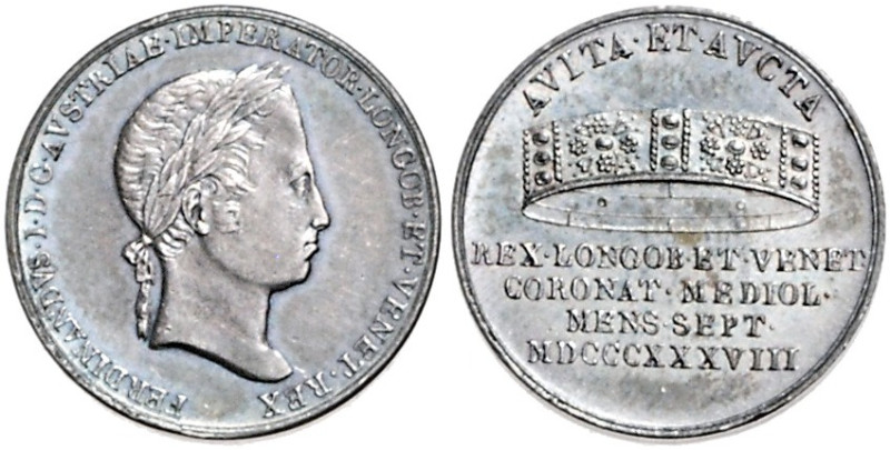 FERDINAND V / I (1835 - 1848)&nbsp;
Silver jeton (large) To commemorate the Cor...
