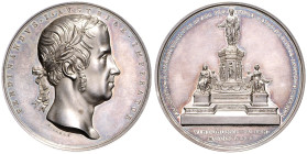 FERDINAND V / I (1835 - 1848)&nbsp;
Silver medal To commemorate the Unveiling of the Francis I Monument in Vienna, 1846, 61,26g, 49 mm, Ag 900/1000, ...