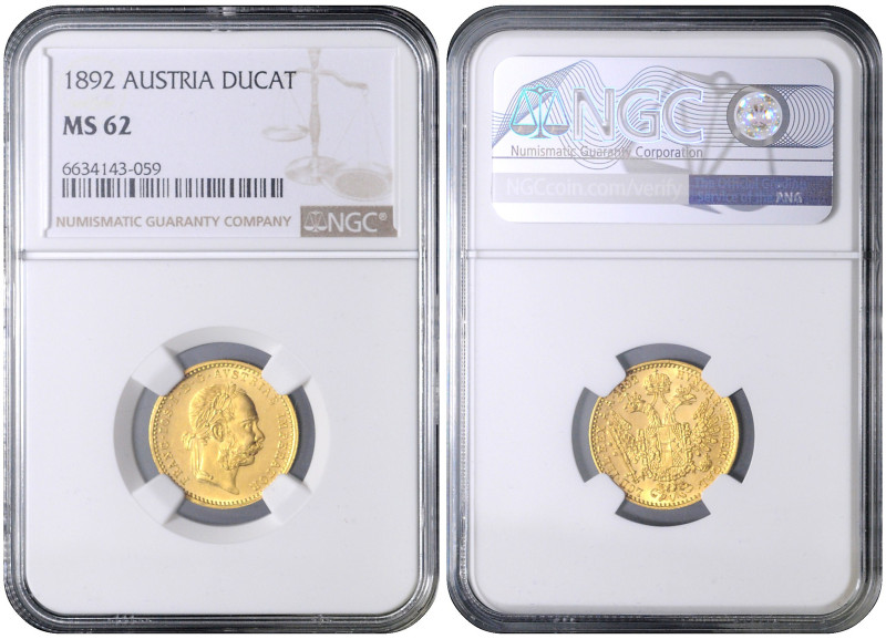 FRANZ JOSEPH I (1848 - 1916)&nbsp;
1 Ducat, 1892, Früh 1251, Früh 1251&nbsp;
...