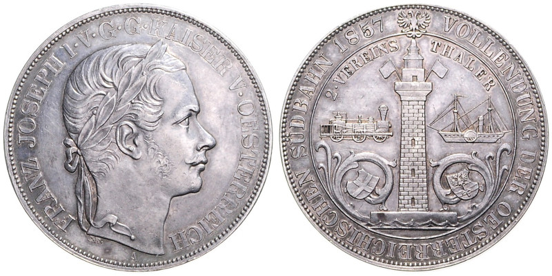 FRANZ JOSEPH I (1848 - 1916)&nbsp;
2 Thaler To commemorate the Completion of th...