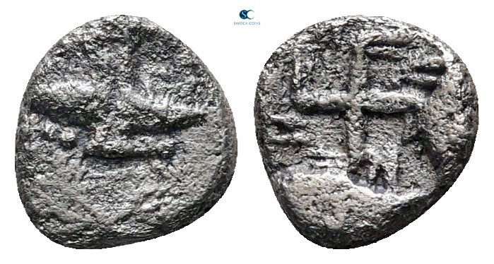 Thrace. Apollonia Pontica circa 540-530 BC. 
Hemiobol AR

7 mm, 0,43 g


...
