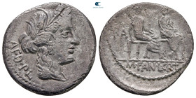 M. Fannius and L. Critonius 86 BC. Rome. Denarius AR