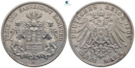 Germany. Hamburg.  AD 1909. 3 Mark