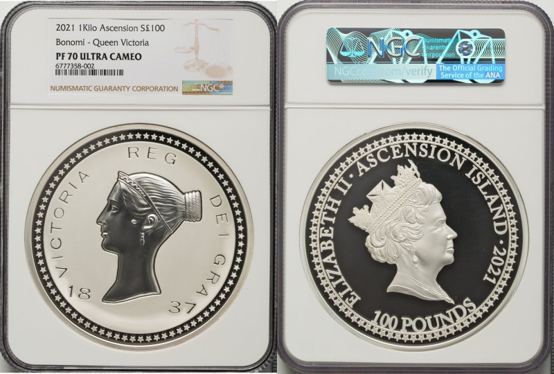 British Administration. Elizabeth II silver Proof "Bonomi Pattern - Victoria" 10...
