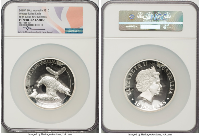 Elizabeth II silver Proof High Relief "Wedge-Tailed Eagle" 10 Dollars (10 oz) 20...