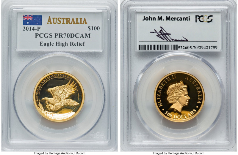 Elizabeth II gold Proof High Relief "Wedge-Tailed Eagle" 100 Pounds (1 oz) 2014-...
