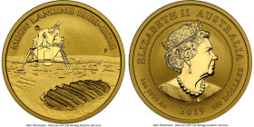 Elizabeth II gold "Moon Landing - 50th Anniversary" 100 Dollars (1 oz) 2019-P MS70 NGC, Perth mint, KM-Unl. HID09801242017 © 2022 Heritage Auctions | ...