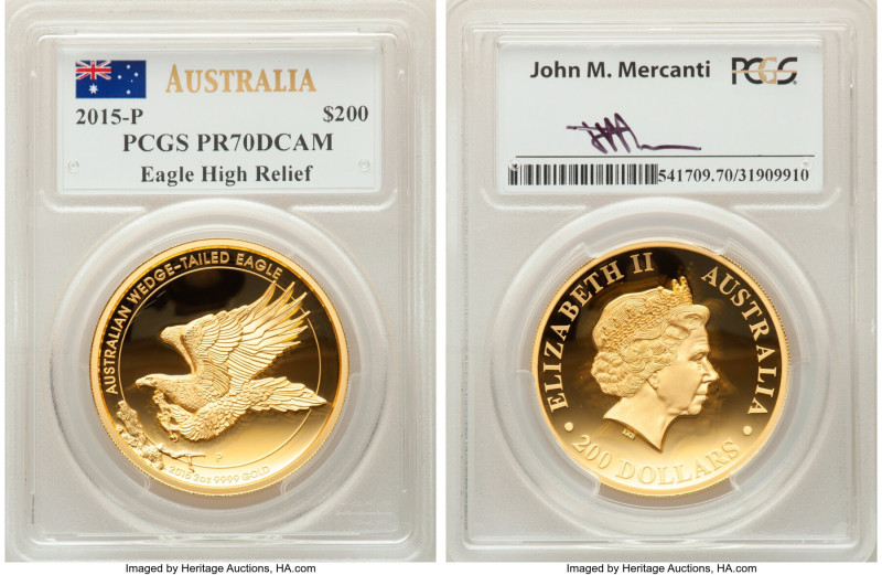 Elizabeth II gold Proof High Relief "Wedge-Tailed Eagle" 200 Dollars (2 oz) 2015...