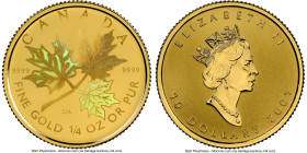 Elizabeth II gold Hologram Specimen "Maple Leaf" 10 Dollars (1/4 oz) 2001 SP69 NGC, Royal Canadian mint, KM440. HID09801242017 © 2022 Heritage Auction...