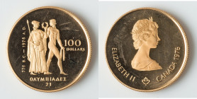 Elizabeth II gold Proof "Montreal Olympics" 100 Dollars (1/2 oz) 1976 UNC, KM116. HID09801242017 © 2022 Heritage Auctions | All Rights Reserved