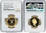 Elizabeth II gold Proof "Mi'kmaq Butterfly" 200 Dollars 1999 PR69 Ultra Cameo NGC, Royal Canadian mint, KM358. HID09801242017 © 2022 Heritage Auctions...