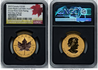 Elizabeth II gold Reverse Proof "Maple Leaf - 40th Anniversary" 200 Dollars (1 oz) 2019 PR70 NGC, Incuse rose-gold plating. First Day of Issue. HID098...