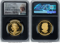 Elizabeth II gold Proof Ultra High Relief "Peace Dollar" 200 Dollars (1 oz) 2020 PR70 Ultra Cameo NGC, Mintage: 500. First Day of Production. Slab han...
