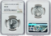 4-Piece Lot of Certified silver 500 Lire NGC, 1) Italy: Republic 500 Lire 1985-R VII - MS68, Rome mint, KM115 2) Vatican City: John Paul II 500 Lire A...