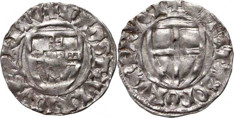 Zakon Krzyżacki, Ulryk I von Jungingen 1407-1410, szeląg Waga 1,51 g. O dmiana n...