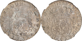 MEXICO. 8 Reales, 1736-Mo MF. Mexico City Mint. Philip V. NGC AU Details--Salt Water Damage.
KM-103; FC-8a; Gil-M-8-8; Yonaka-M8-36. This decently pr...