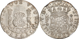 MEXICO. 8 Reales, 1743-Mo MF. Mexico City Mint. Philip V. NGC AU Details--Cleaned.
KM-103; FC-15a; Gil-M-8-105; Yonaka-M8-43. Boldly struck with well...