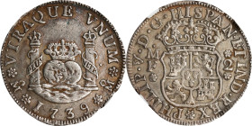 MEXICO. 2 Reales, 1739-Mo MF. Mexico City Mint. Philip V. NGC AU-55.
KM-84; Cal-821. Quite original and enticing, this minor possesses strong detail ...